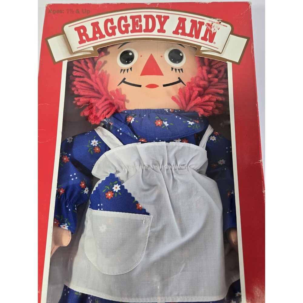 Playskool Hasbro RAGGEDY ANN 1989 The Original Doll w A Heart Doll 18" with Box - Picture 7 of 8